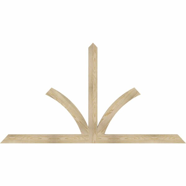 Ekena Millwork Richland Rough Sawn Timber Gable Bracket, Douglas Fir, 84"W x 45"H x 2"D x 4"F, 13/12 Pitch GBW084X45X0204RIC00RDF - main
